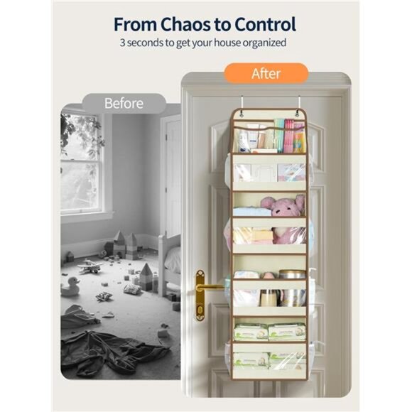 Over Door Organizer 5 Tier Hanging Storage Clear PVC Windows Closet Bedroom - Picture 4 of 7